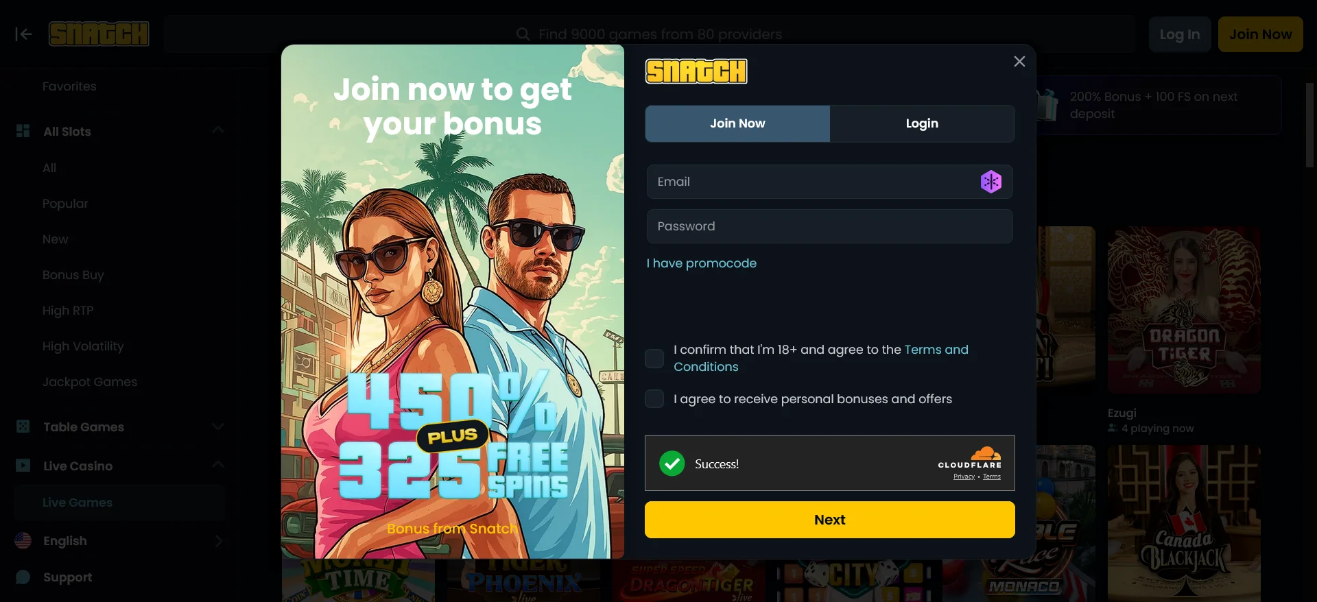 screenshot Snatch Casino